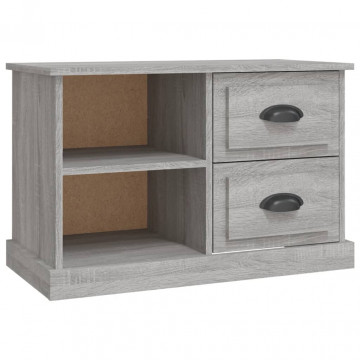 Comodă TV, gri sonoma, 73x35,5x47,5 cm, lemn prelucrat - Img 2