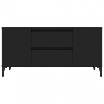 Comodă TV, negru, 102x44,5x50 cm, lemn prelucrat - Img 5