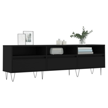 Comodă TV, negru, 150x30x44,5 cm, lemn prelucrat - Img 3