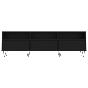 Comodă TV, negru, 150x30x44,5 cm, lemn prelucrat - Img 8