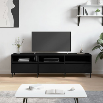 Comodă TV, negru, 150x30x44,5 cm, lemn prelucrat - Img 1