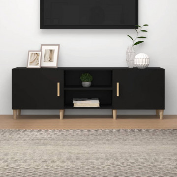 Comodă TV, negru, 150x30x50 cm, lemn compozit - Img 1