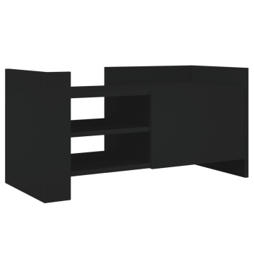 Comodă TV, negru, 80x35x40 cm, lemn prelucrat - Img 2