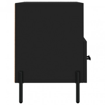 Comodă TV, negru, 80x36x50 cm, lemn prelucrat - Img 6