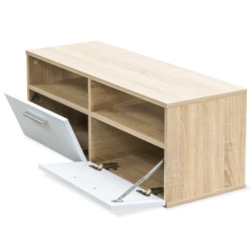 Comodă TV, PAL, 95 x 35 x 36 cm, culoarea stejarului și alb - Img 3