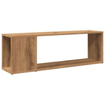 Comodă TV, stejar artizanal, 100x24x32 cm, lemn prelucrat - Img 2