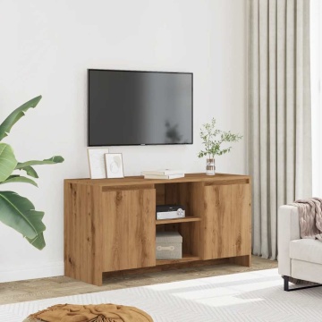 Comodă TV, stejar artizanal, 102x37,5x52,5 cm, lemn prelucrat - Img 3
