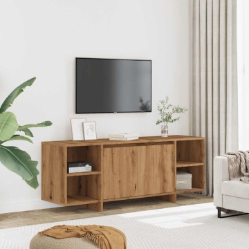 Comodă TV, stejar artizanal, 130x35x50 cm, lemn prelucrat - Img 3