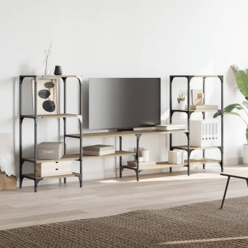 Comodă TV, stejar sonoma, 206,5x28,5x95 cm, lemn compozit - Img 4