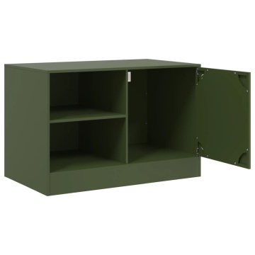 Comodă TV, verde măsliniu, 67x39x44 cm, oțel - Img 6