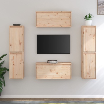 Comode TV, 6 buc., lemn masiv de pin - Img 1