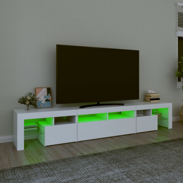 Comode TV cu lumini LED, alb2，30x36,5x40 - Img 4