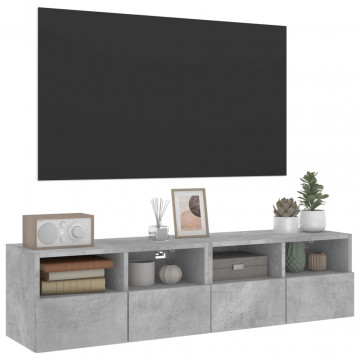 Comode TV de perete, 2 buc., gri beton, 60x30x30 cm, lemn - Img 8