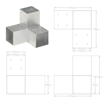 Conector de grindă, formă Y, 91 x 91 mm, metal galvanizat - Img 5