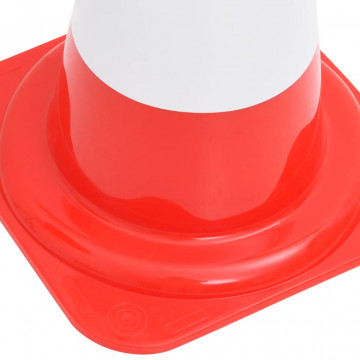 Conuri rutiere reflectorizante, 4 buc., roșu și alb, 50 cm - Img 4