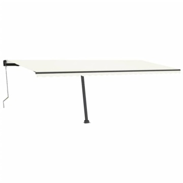 Copertină automată cu LED & senzor vânt, crem, 600x300 cm - Img 2