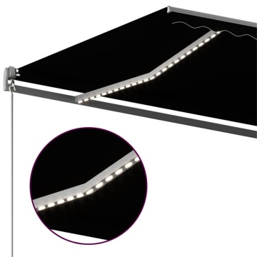 Copertină automată cu senzor vânt & LED, antracit, 400x300 cm - Img 5