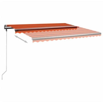 Copertină autonomă retractabil manual portocaliu/maro 400x300cm - Img 5