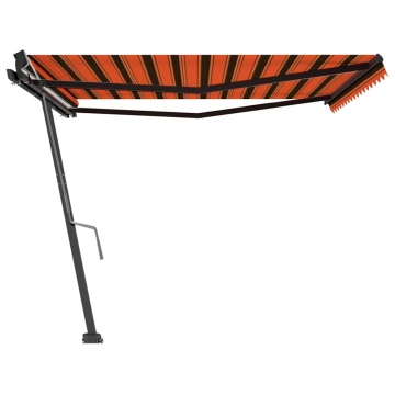 Copertină autonomă retractabil manual portocaliu/maro 450x300cm - Img 2