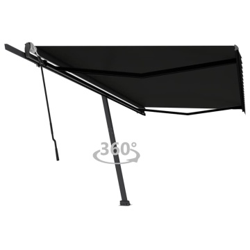 Copertină autonomă retractabilă manual, antracit, 500x300 cm - Img 1