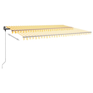 Copertină autonomă retractabilă manual galben/alb 500x350 cm - Img 8