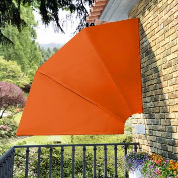 Copertină laterală pliabilă de balcon, cărămiziu, 210x210 cm - Img 1