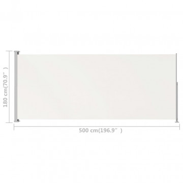 Copertină laterală retractabilă de terasă, crem, 180x500 cm - Img 6