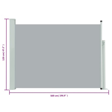 Copertină laterală retractabilă de terasă, gri, 120 x 500 cm - Img 7