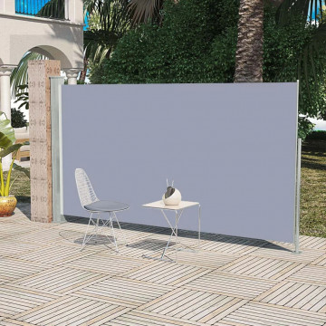 Copertină laterală retractabilă de terasă, gri, 160x300 cm - Img 1