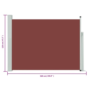 Copertină laterală retractabilă de terasă, maro, 120 x 500 cm - Img 7