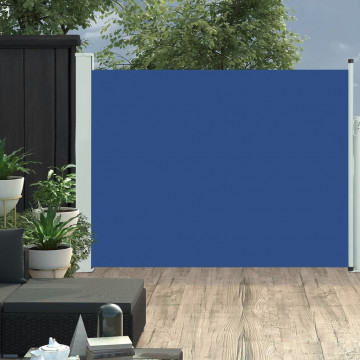Copertină laterală retractabilă terasă, albastru, 140x500 cm - Img 1