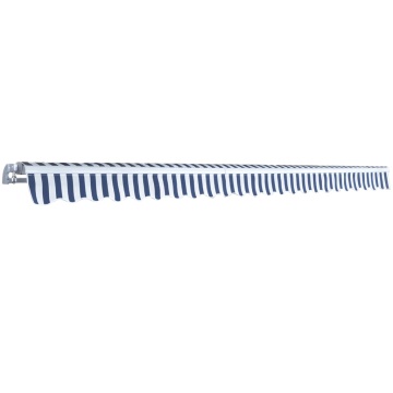 Copertină pliabilă, acționată manual, albastru/alb, 500 cm - Img 3