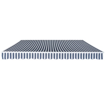 Copertină pliabilă cu acționare manuală, albastru/alb, 400 cm - Img 2