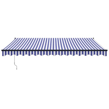Copertină retractabilă albastru/alb, 4,5x3 m, textil/aluminiu - Img 3