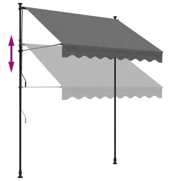 Copertină retractabilă, antracit, 200x150 cm, țesătură și oțel - Img 6