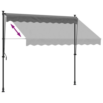 Copertină retractabilă, antracit, 250x150 cm, țesătură și oțel - Img 5