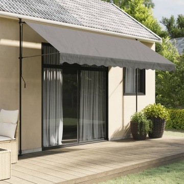 Copertină retractabilă, antracit, 350x150 cm, textil și oțel - Img 1