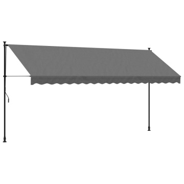 Copertină retractabilă, antracit, 400x150 cm, textil și oțel - Img 2