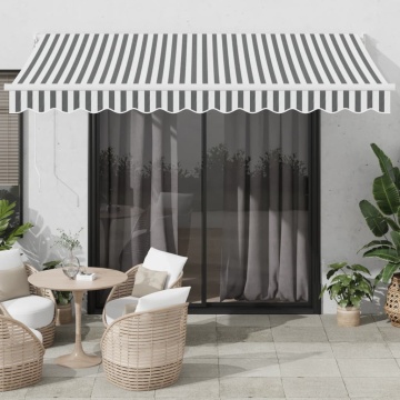 Copertină retractabilă antracit/alb, 3,5x2,5 m, textil/aluminiu - Img 1