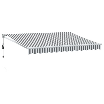 Copertină retractabilă antracit/alb, 3,5x2,5 m, textil/aluminiu - Img 2