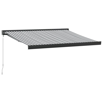 Copertină retractabilă antracit/alb, 3,5x2,5 m, textil/aluminiu - Img 2