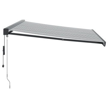 Copertină retractabilă antracit/alb, 4x3 m, textil/aluminiu - Img 4