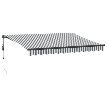 Copertină retractabilă automat, antracit/alb, 350x250 cm - Img 2