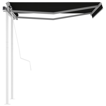 Copertină retractabilă automat cu stâlpi, antracit, 3x2,5 m - Img 2