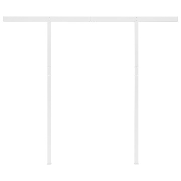 Copertină retractabilă automat cu stâlpi, crem, 3,5x2,5 m - Img 6