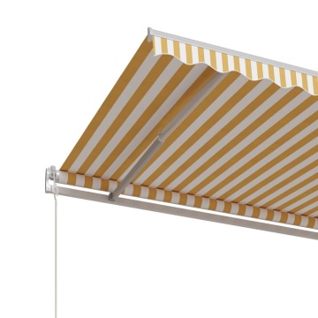 Copertină retractabilă automat, galben și alb, 400x350 cm - Img 8