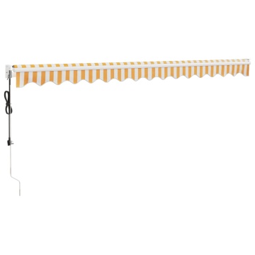 Copertină retractabilă automată, galben și alb, 4x3 m - Img 5