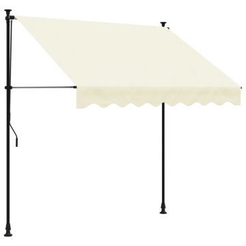 Copertină retractabilă, crem, 200x150 cm, țesătură și oțel - Img 2