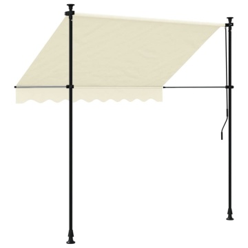 Copertină retractabilă, crem, 200x150 cm, țesătură și oțel - Img 8