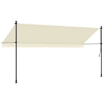Copertină retractabilă, crem, 400x150 cm, țesătură și oțel - Img 8